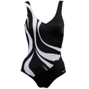 Damella Julia Basic Swimsuit Sort/Hvid 36 Dame