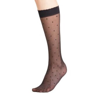 Falke Strømper Women Seasonal Dot Knee High 15 Den Sort polyamid Str 35/38 Dame