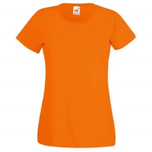 Fruit of the Loom Lady-Fit Valueweight T Orange bomuld Large Dame