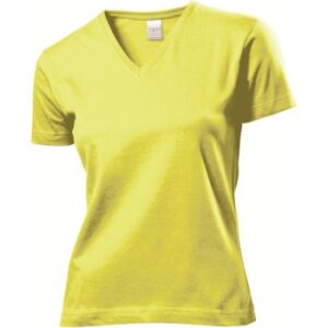 Stedman Classic V-Neck Women T-shirt Gul bomuld Small Dame