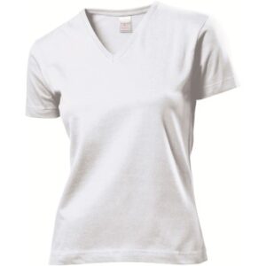 Stedman Classic V-Neck Women T-shirt Hvid bomuld XX-Large Dame