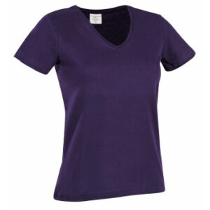 Stedman Classic V-Neck Women T-shirt Lilla bomuld Large Dame