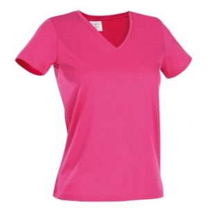 Stedman Classic V-Neck Women T-shirt Rosa bomuld Large Dame