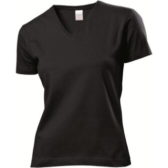 Stedman Classic V-Neck Women T-shirt Sort bomuld XX-Large Dame