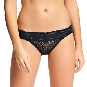 Wacoal Trusser Halo Lace Bikini Sort nylon Large Dame