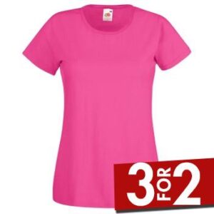 Fruit of the Loom Lady-Fit Valueweight T Rosa bomuld Medium Dame