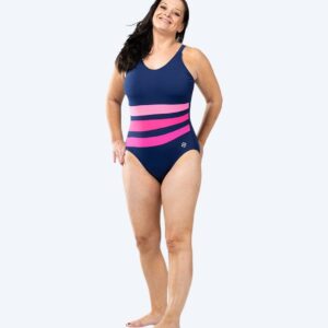 Watery Mystique Stripes One Piece Dame- Pinky