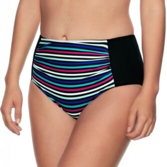 Wiki Alicante Midi Shape Bikini Brief Sort stribet 36 Dame