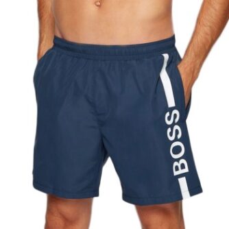 BOSS Dolphin Recycled Swim Shorts Badebukser Mørkblå polyester Large Herre