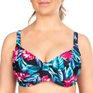 Trofe Tropical Nice Underwired Bikini Bra Sort blomstret C 38 Dame