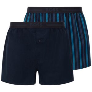 BOSS Woven Boxer Shorts With Fly 2P Blå/Lila bomuld Large Herre