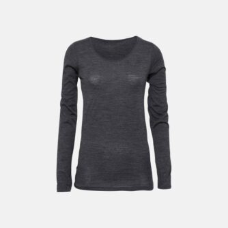 Langærmet t-shirt | økologisk uld | mørk grå