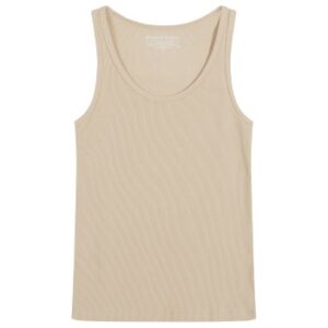 Bread and Boxers Women Ribbed Tank Top Beige økologisk bomuld Large Dame