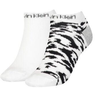 Calvin Klein Strømper 2P Libby Leopard Liner Sock Hvid One Size Dame