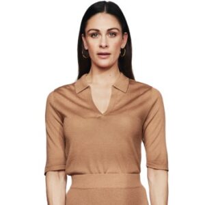 Pierre Robert X Jenny Skavlan Wool Pique Top Kamel Large Dame