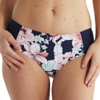 Damella Scarlett Pink Lillies Tai Bikini Brief Blå/Rosa 36 Dame