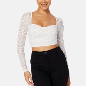 BUBBLEROOM Olina lace bustier top Offwhite S