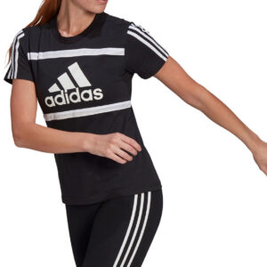 Adidas Essentials Logo Colourblock Tshirt Damer Efterskolestart Sort S