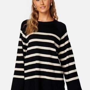 Object Collectors Item Ester LS Knit Top Black Stripes:Sandsh S