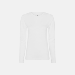 Langærmet t-shirt | bambus | hvid