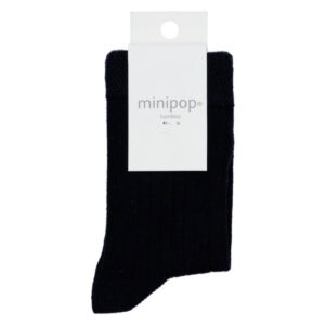 MiniPop Bamboo Ankle Socks - Black - Str. 19-22 (1-3 år)