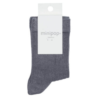 MiniPop Bamboo Ankle Socks - Grey - Str. 19-22 (1-3 år)