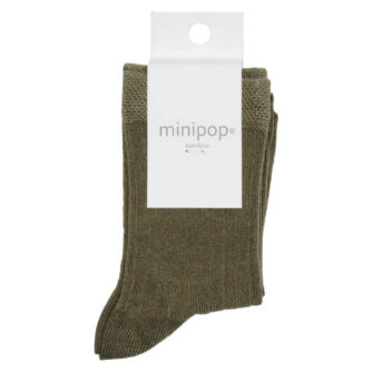 MiniPop Bamboo Ankle Socks - Light Olive - Str. 19-22 (1-3 år)