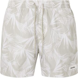 Calvin Klein Badebukser Core Solids Medium Drawstring Shorts Hvid/Grå polyester Large Herre