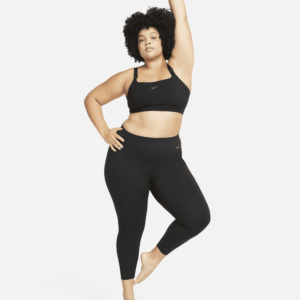 Nike Zenvy-leggings i 7/8-længde med høj talje og let støtte til kvinder (plus size) - sort