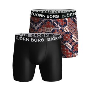 Björn Borg 2P Performance Shorts 2032 Rød/Sort polyester Large Herre