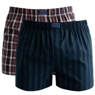 Gant 2P Cotton Stripe Boxer Shorts Blåstribet bomuld Medium Herre