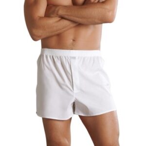 Jockey Woven Poplin Boxer Shorts Hvid bomuld Small Herre