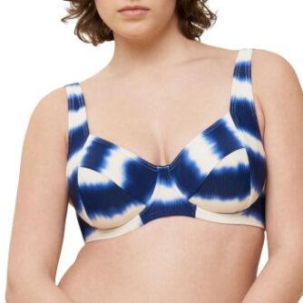 Triumph Summer Fizz W 01 Bikini Top Blå/Hvid polyamid B 44 Dame