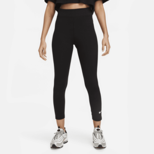 Højtaljede 7/8-Nike Sportswear Classics-leggings til kvinder - sort