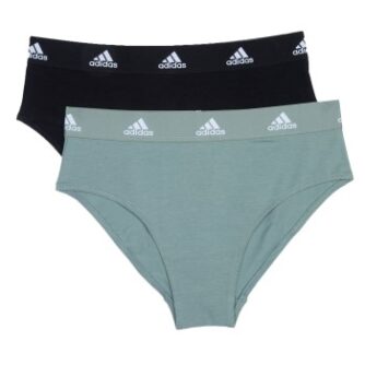 adidas Trusser 2P Bikini Brief Sort/Grøn bomuld Large Dame