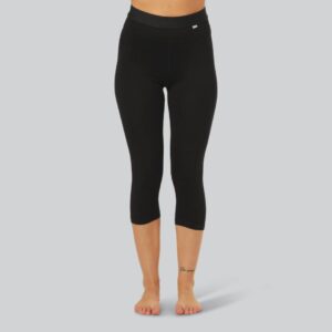 Bambus 3/4 leggings i sort m. sort elastik til kvinder S