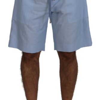 Dolce & Gabbana Light Blue Bermuda Mid Waist Casual Shorts