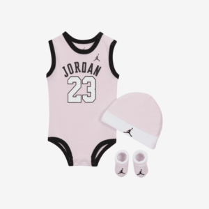 Jordan Jumpman-sæt med body, hue og booties til babyer - Pink