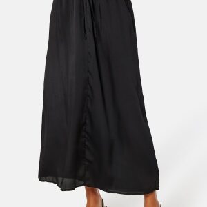 ONLY Suzette Ankel Long Satin Skirt Black XS