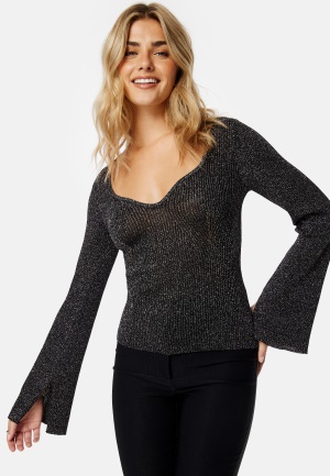 BUBBLEROOM Alime Sparkling Knitted Top Black / Silver S