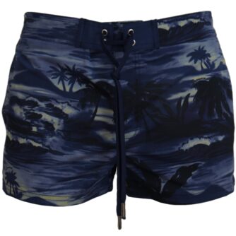 Dsquared2 Blue Tropical Wave Design Beachwear Shorts Swimwear