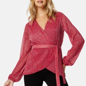 Happy Holly Perley sparkling wrap top Red 36/38