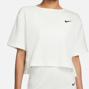 Nike Sportswear Ribbed Jersey Tshirt Damer Kortærmet Tshirts Hvid Xs
