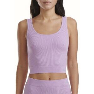 Adidas Sport 3D Rib Cropped Top Lyseviolet Large Dame