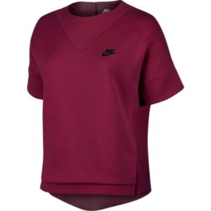 Nike Sportswear Tech Fleece Crew Knit Ss Damer Kortærmet Tshirts Rød M