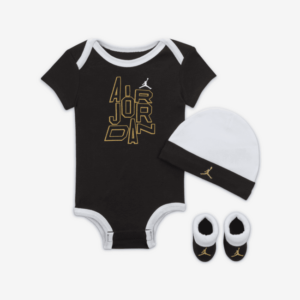 Tredelt Jordan Holiday Shine-bodysuit-sæt i æske til babyer - sort