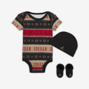 Tredelt Jordan MJ Holiday-bodysuit-sæt i æske til babyer - rød