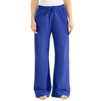 Bread and Boxers Wide Leg Lounge Pant Blå økologisk bomuld X-Small Dame