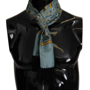 Dolce & Gabbana Blå Silke Tørklæde