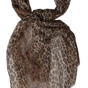 Dolce & Gabbana Brun Leopard Silke Tørklæde
